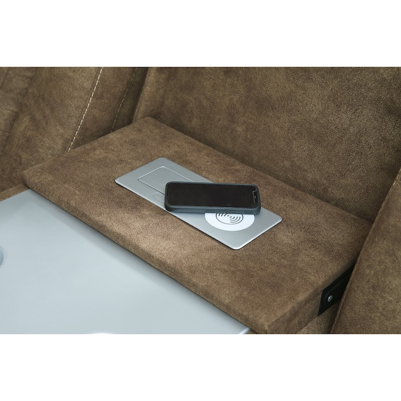 Signature Design by Ashley Wolfridge Brindle Power Reclining Sofa - 86"W x 42"D x 42"H