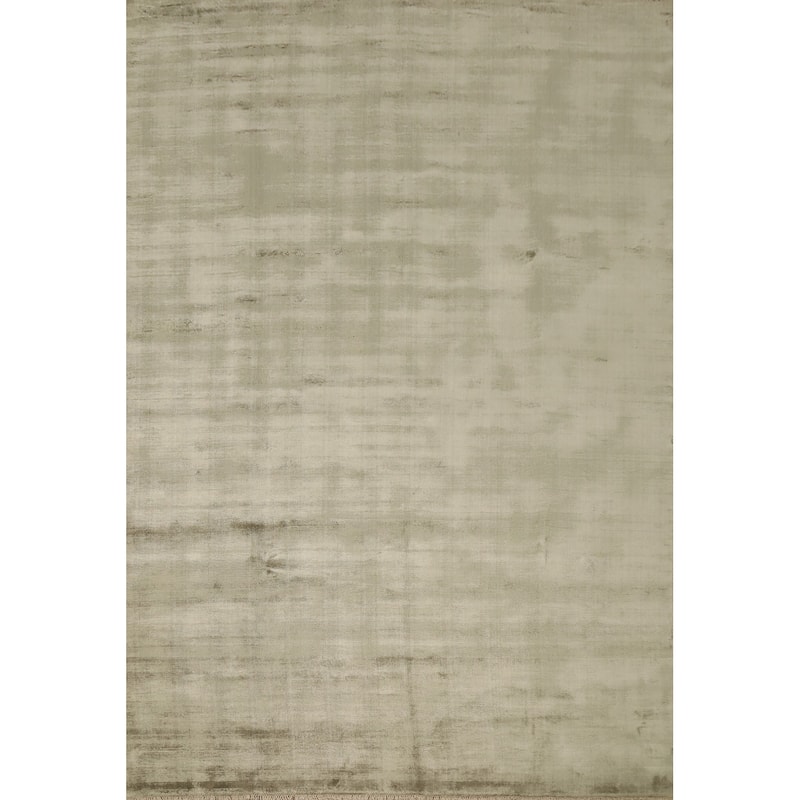 Hand Knotted Oriental Viscose Silk Carpet Modern Modern Green Abstract Area Rug - 11' 4'' X 8' 0''
