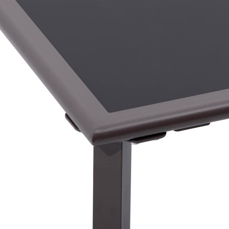 Pellebant Square Side Table End Table with Tempered Glass Top - 17.7"Lx17.7"Wx15.75"H