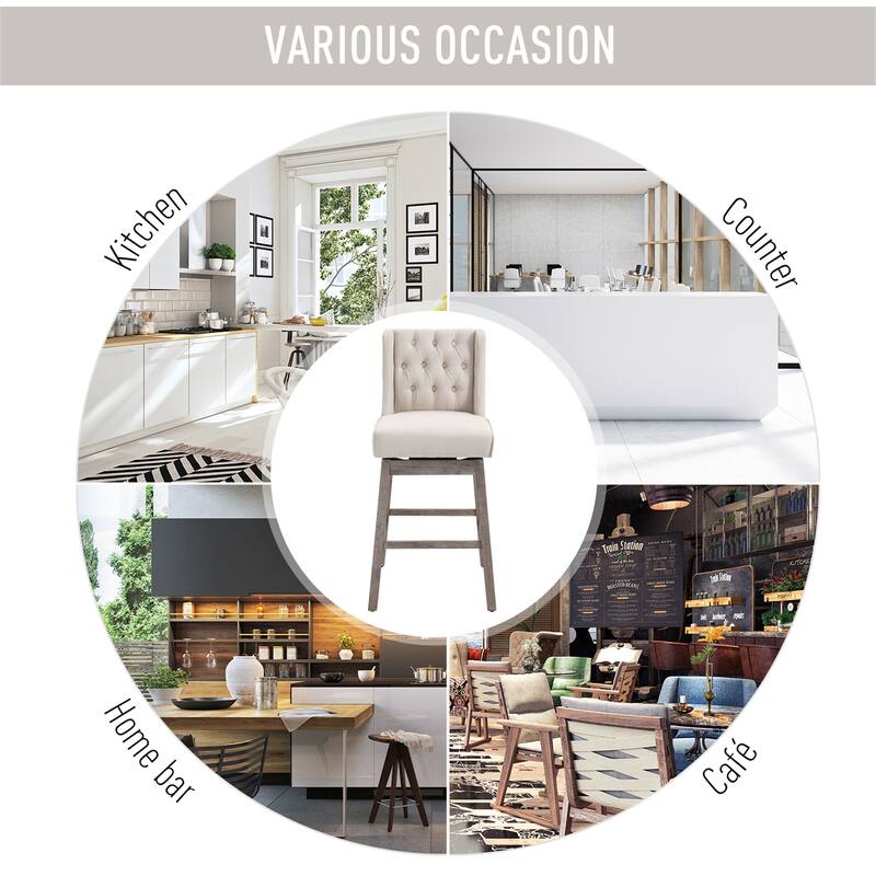 180 Degree Swivel Barstools Set of 2