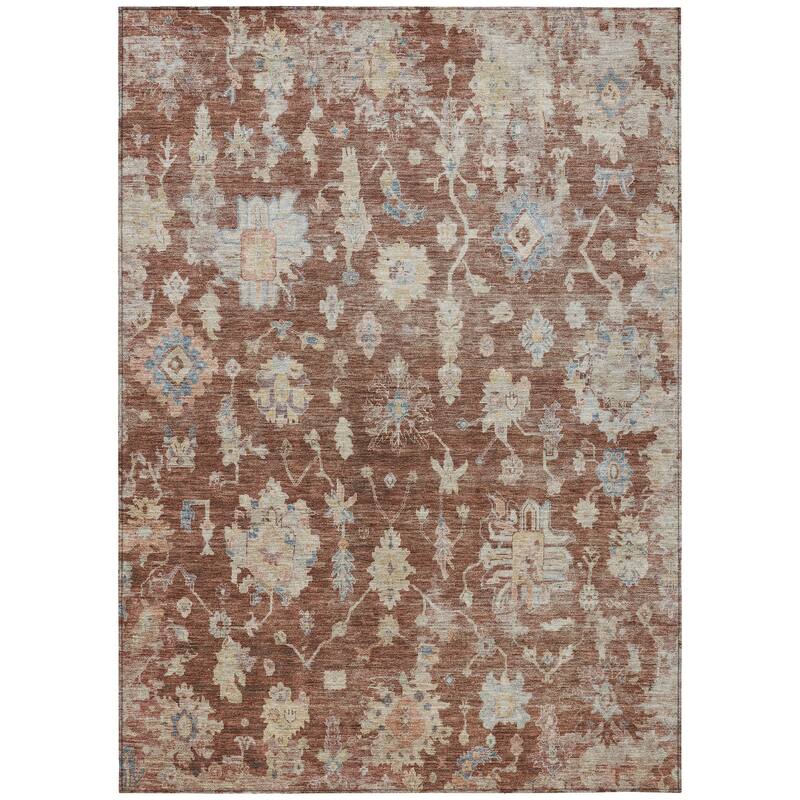 Machine Washable Indoor/ Outdoor Casual Traditional Chantille Rug