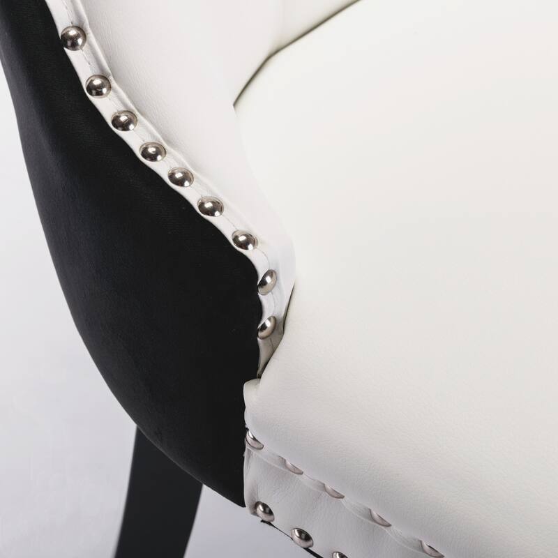 GDF Studio - Modern Velvet Upholstered Wood Dining Chair Set with Chrome Legs & Nailhead Trim (Set of 2)