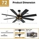 preview thumbnail 37 of 38, Cusp Barn 52/60/72 Inch Farmhouse Caged Ceiling Fan with Lights and Remote, Industiral 6 Speeds Chandelier Ceiling Fan