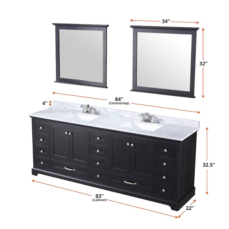 Dukes 84 in. W x 22 in. D Navy Blue Double Bath Vanity