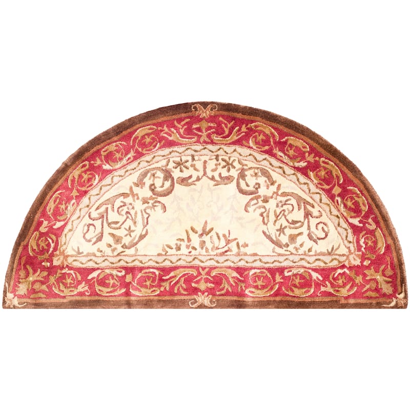 SAFAVIEH Handmade Empire Gulsen Traditional Oriental Wool Rug - 2'6" x 5' Half-Moon - Light Gold/Red
