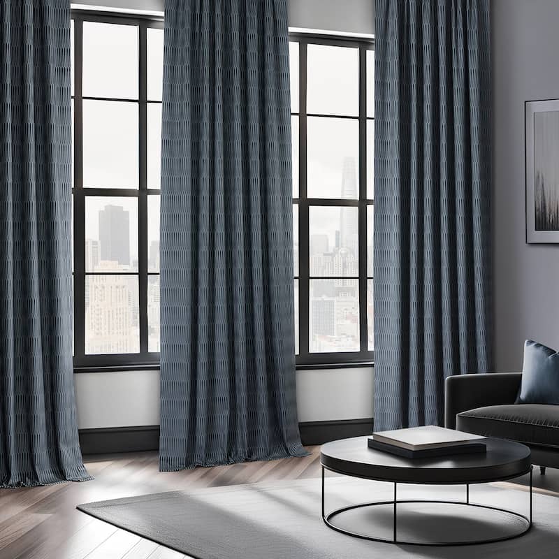 Exclusive Fabrics Lounge Embossed Velvet Curtains - Room Darkening Rod Pocket Curtain for Bedroom & Living Room (1 Panel)