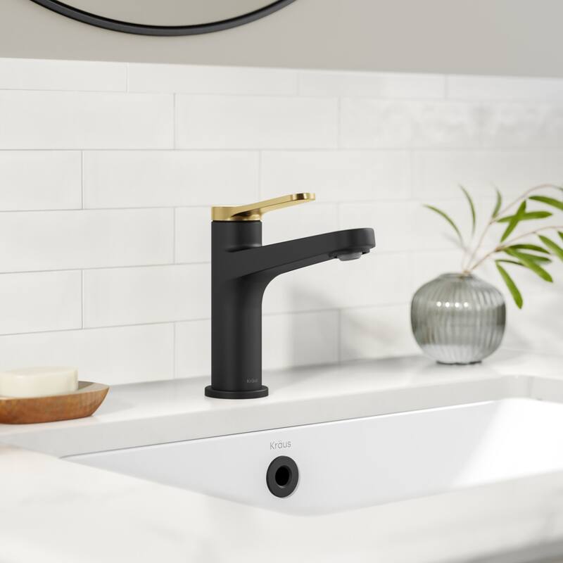 Kraus KBF-1411 Indy 1.2 GPM Single Hole Bathroom Faucet with Push