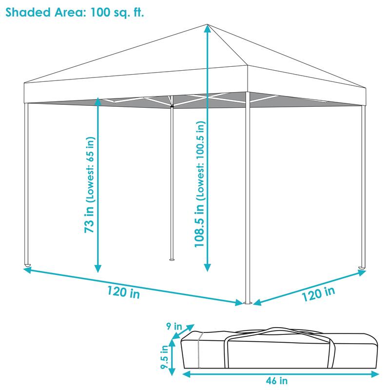 Sunnydaze Standard Pop Up Canopy with Carry Bag