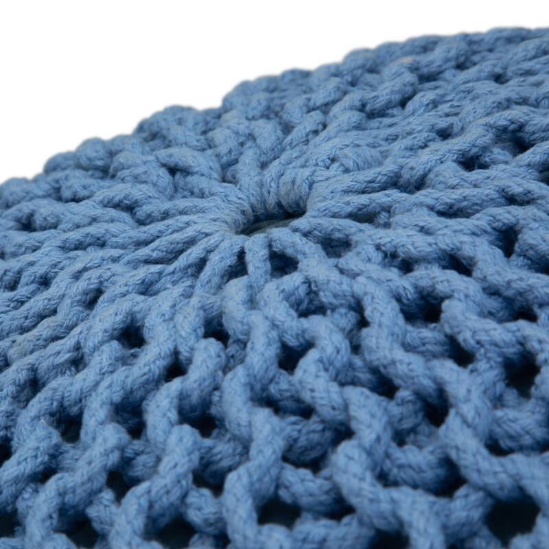 WYNDENHALL Rigby Boho Round Hand Knit Pouf