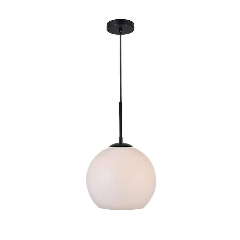 Frosted Glass 1-light Pendant - Black