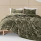 Wonderful Diamond Velvet 3 Piece Quilt Set - Dark Green 21020 - Queen