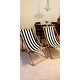 Safavieh Outdoor Living Loren Foldable Sling Chair - Navy / White (Set of 2)
