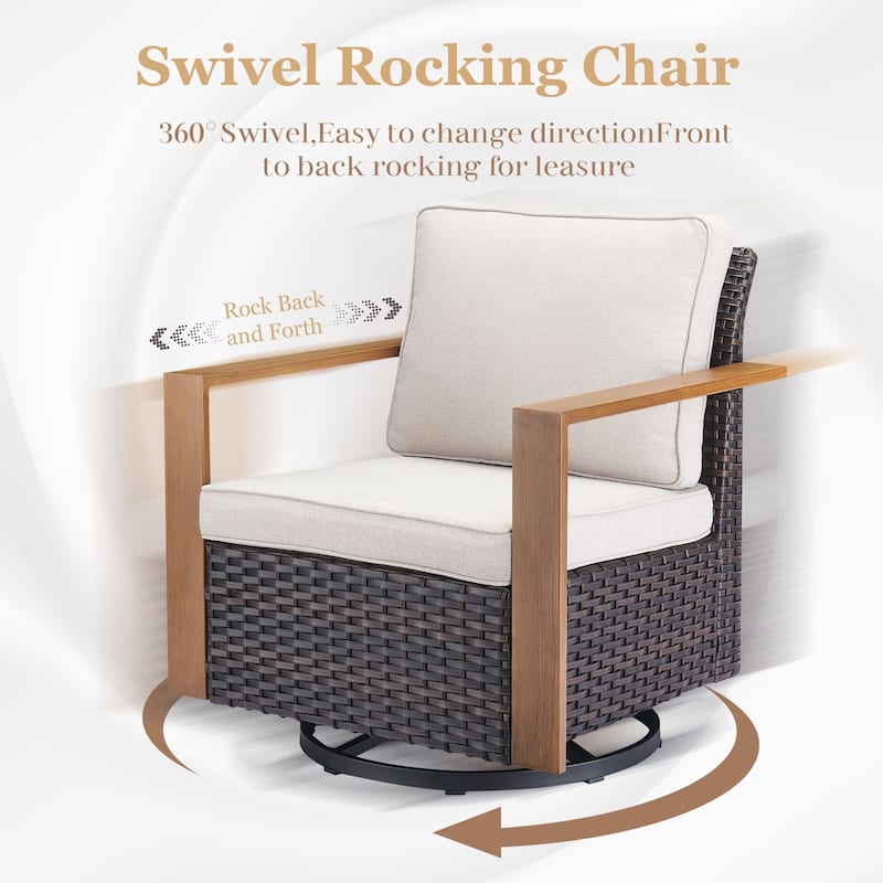 Gymojoy Patio Swivel Glider Chairs Set of 4