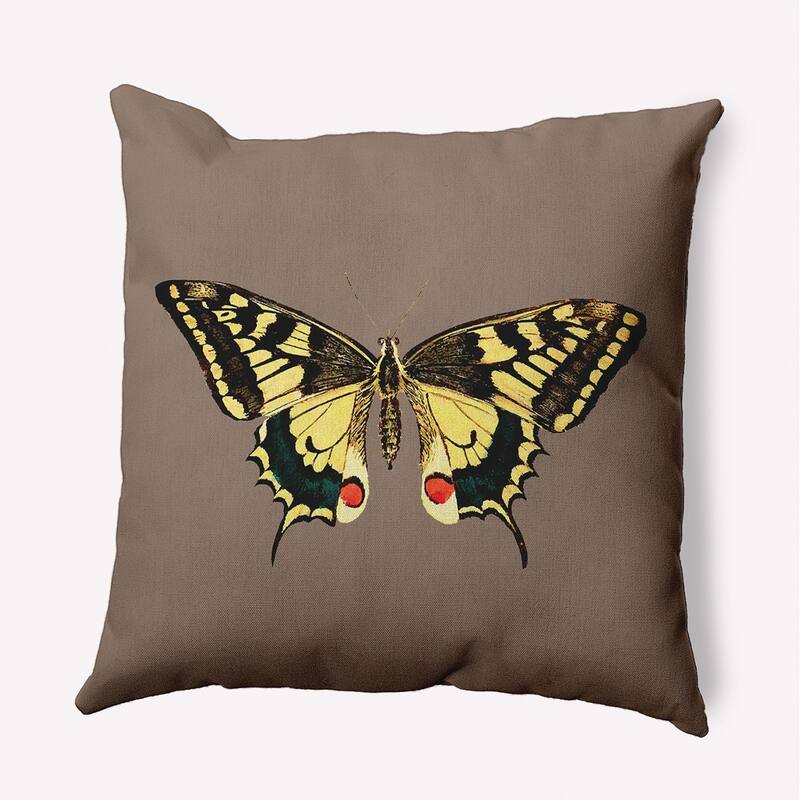 Rare Swallowtail Polyester Indoor/Outdoor Pillow - Ginger Snap Brown - 16" x 16"