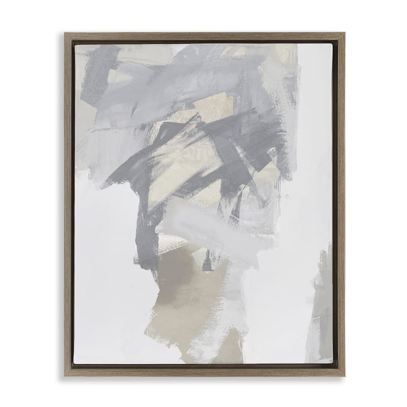 Stupell Elegant Contemporary Grey Shades Framed Floater Canvas Wall Art Design By Rachel Springer - 25 x 31 - Brown