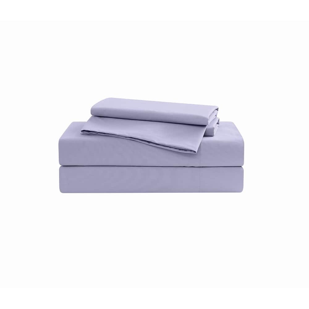 Brooklyn Loom Solid Cotton Percale Bed Sheet Set