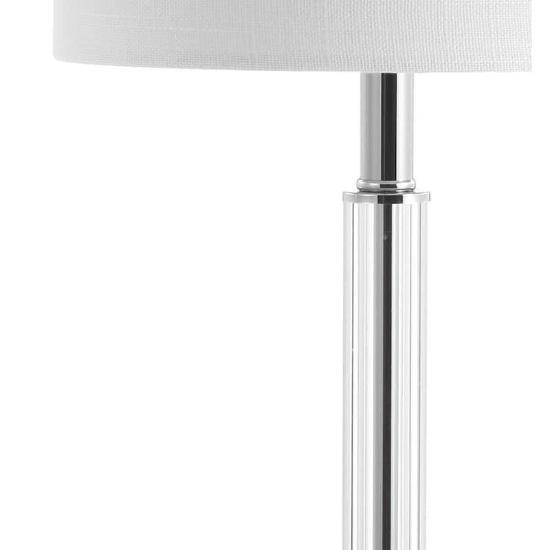 Goddard 19.5" Crystal Column/Metal LED Table Lamp, Clear by JONATHAN Y