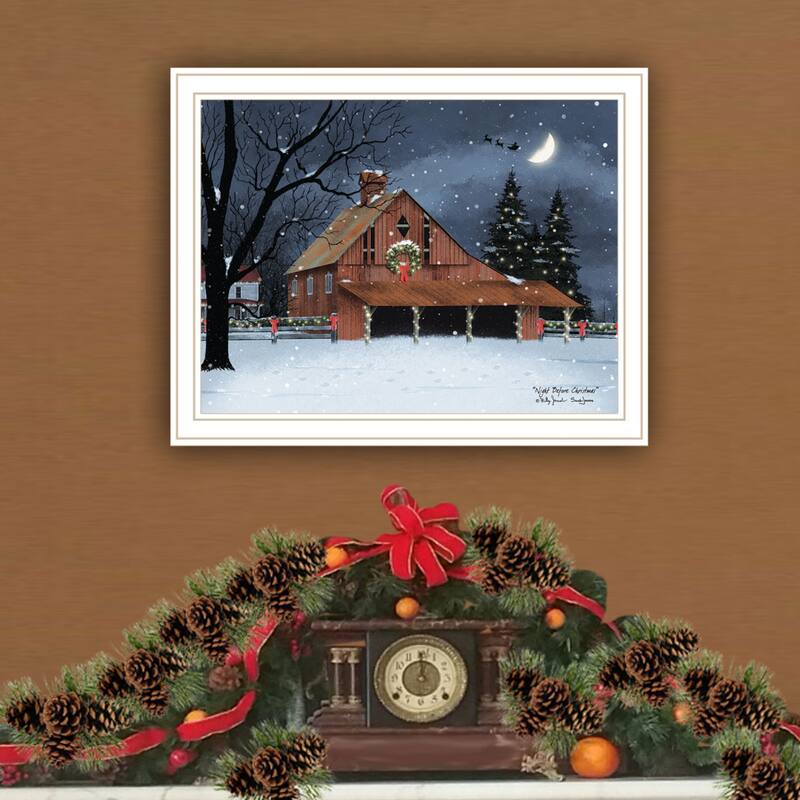 Framed Wall Art - Night Before Christmas, White Frame