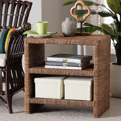 Liza Bohemian Natural Seagrass End Table