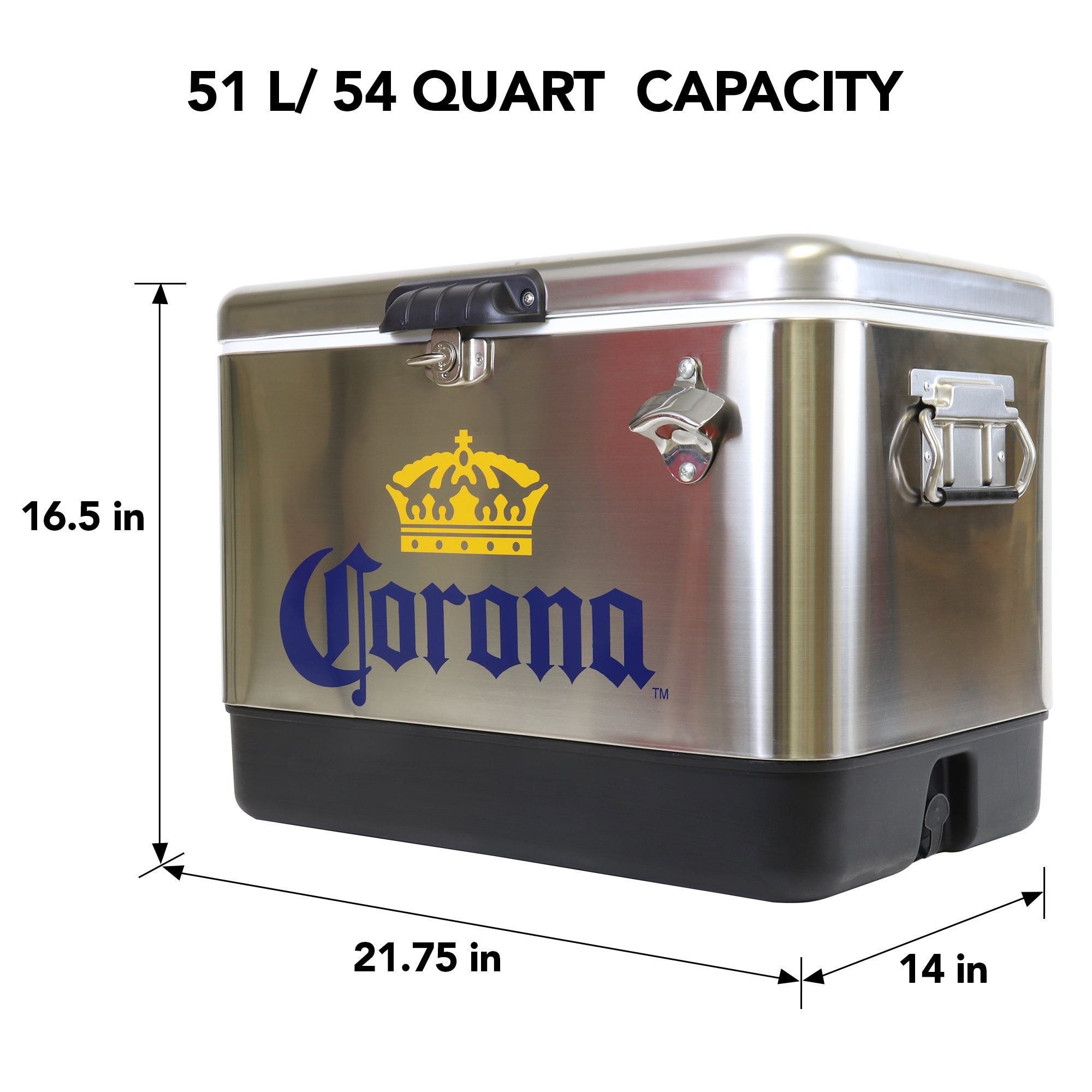 Corona Ice Chest Cooler with Bottle Opener, 51L (54 qt), 85 Cans