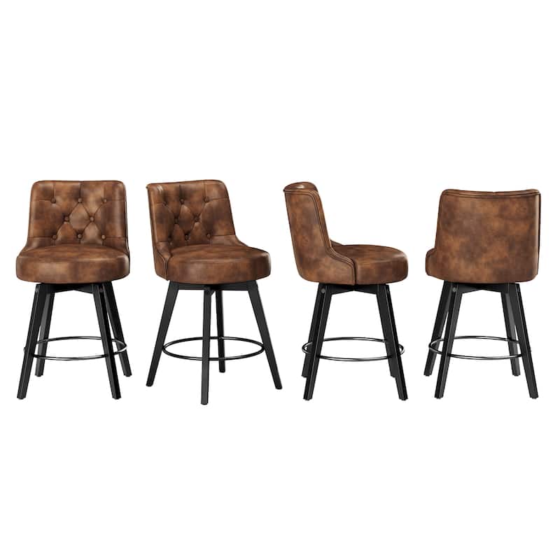 LUE BONA 26" Counter Height Bar Stools Swivel Bar stool with Backs - 26" H