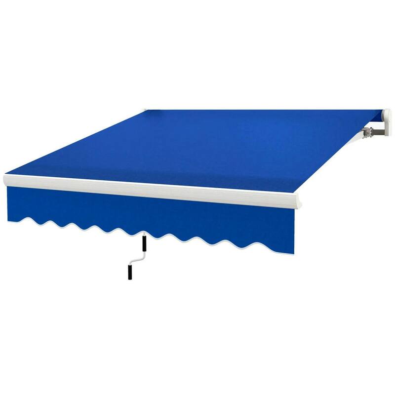 8'x7' Retractable Sunshade Awning for the Patio with Easy Crank Design