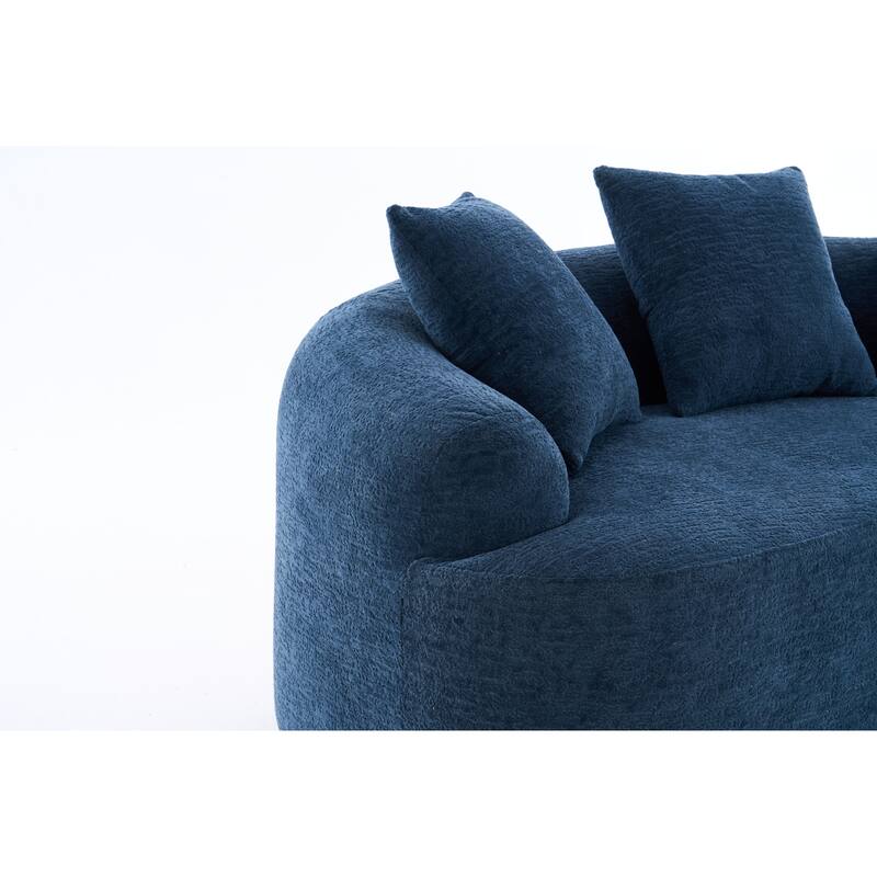 65" Classic 2-Seater Fabric Sofa with Memory Foam & 3 Pillows