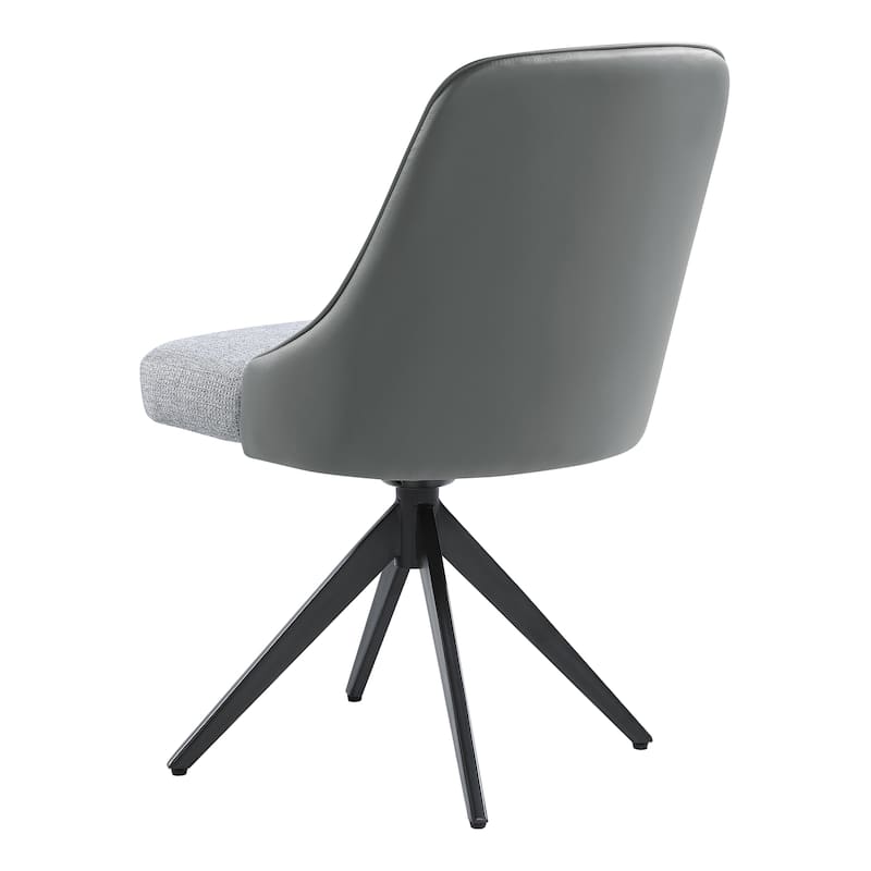 Portola Grey and Gunmetal Upholstered Swivel Dining Chairs (Set of 2)