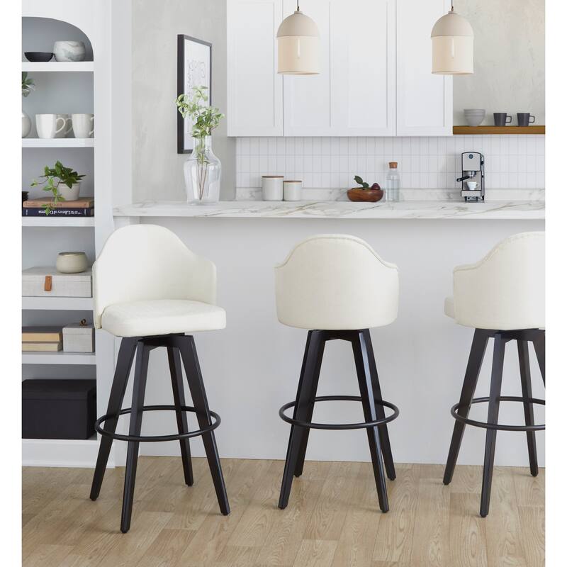 Ahoy Upholstered 30" Fixed-Height Barstool - Set of 2