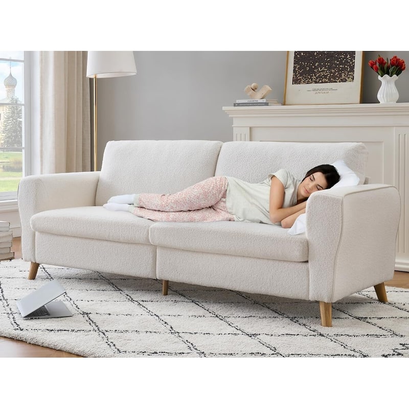 84 inch Sofa Couch, Comfy Loveseat Sofa for Small Spaces, 3 Seater Couch with Deep Seats, Wide Armrests