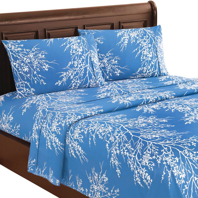 4-Piece Spring Foliage Bed Sheet and Pillowcase Set