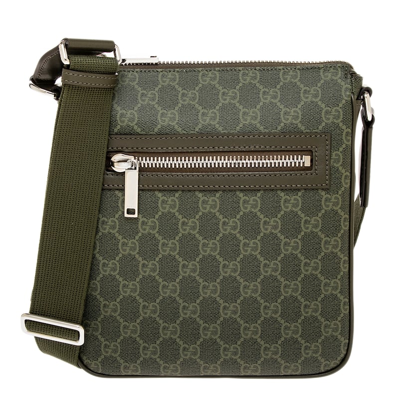 Gucci Men's GG Monogram Small Messenger Bag - Forest Green