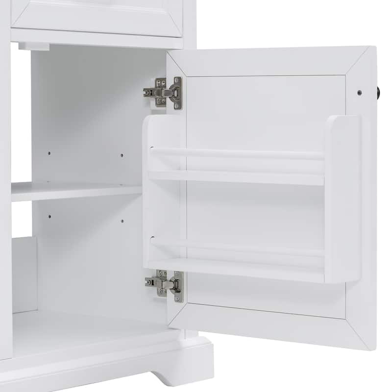 GDFStudio - Avalon 36-Inch Bathroom Vanity with Ceramic Sink Top, Freestanding Storage Cabinet, Pre-Drilled for 8-Inch Faucet