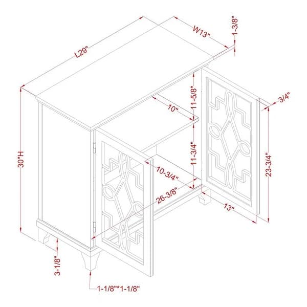 Kembel Transitional Grey 29-inch Wood 2-Shelf Hallway Cabinet by Furniture of America