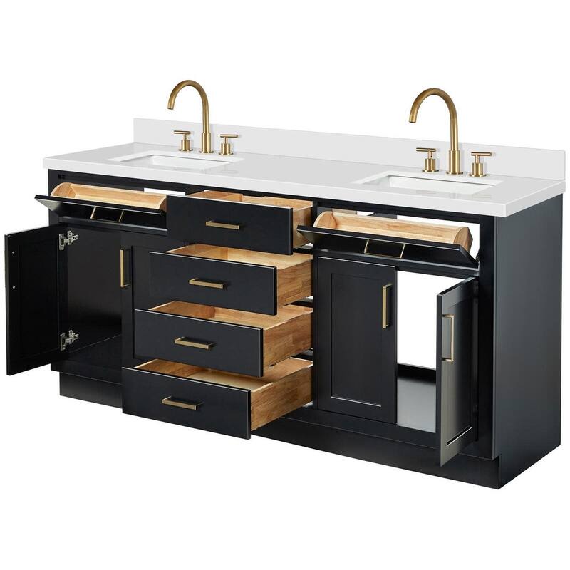 Ariel T073DWQRVO Hepburn 73" Free Standing Double Basin Vanity Set