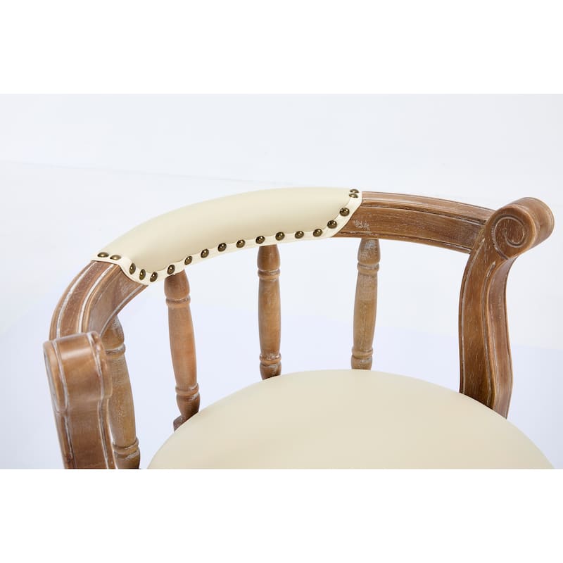 Cow Print Leather Swivel Bar Stool with Back, Wooden Frame & 360-Degree Spin, Beige