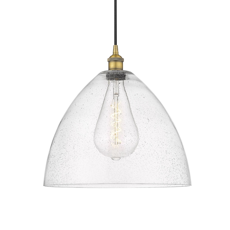 Innovations Lighting 616-1P-18-16 Edison Dome Pendant Edison Dome 16" - Brushed Brass / Seedy