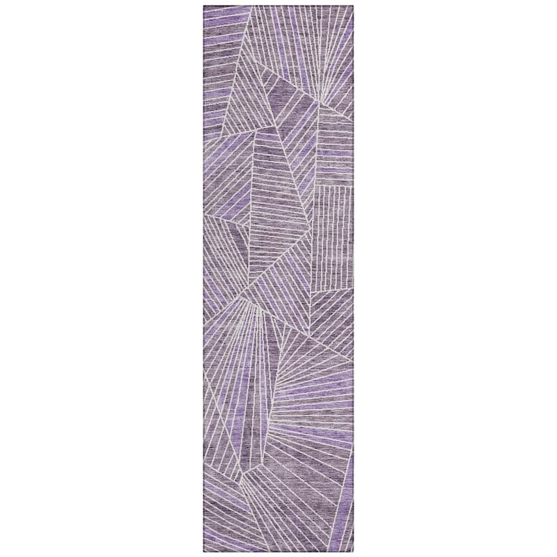 Machine Washable Indoor/ Outdoor Chantille Modern Mosaic Rug
