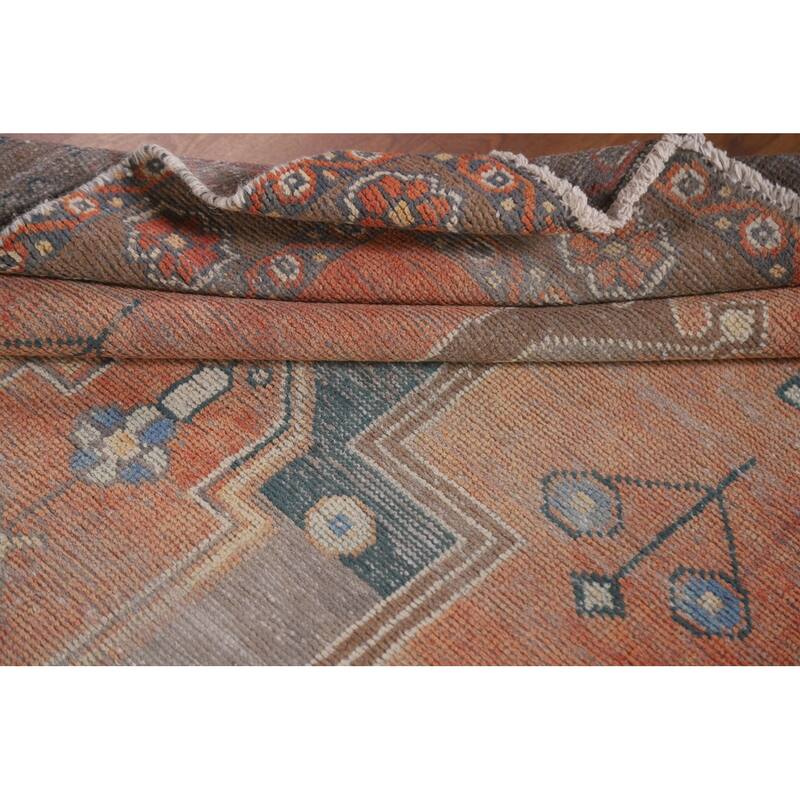 Hand Knotted Oriental 100% Wool Carpet Traditional Geometric Oranges & Rust Sirjan Area Rug - 6' 4'' X 3' 7''
