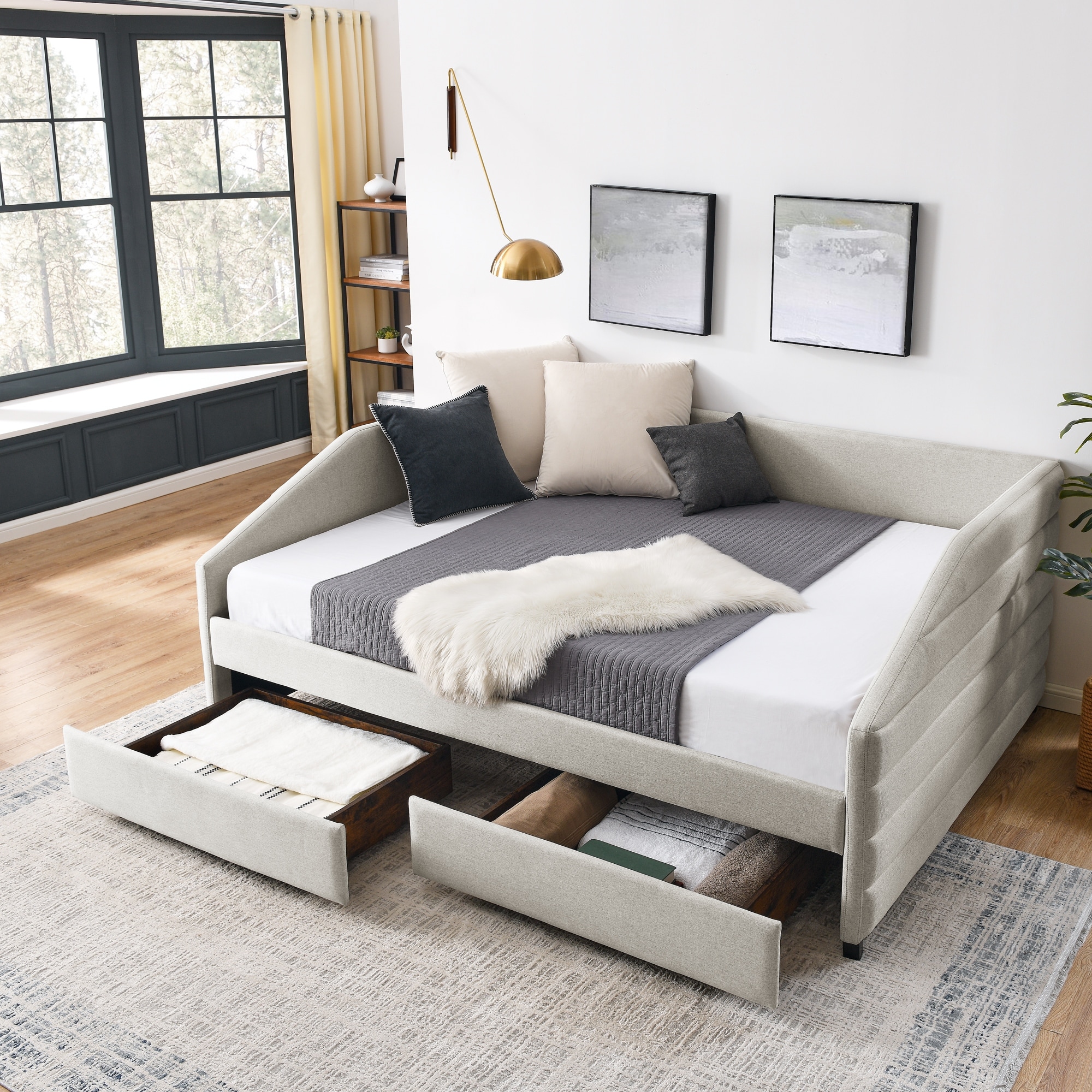 Queen size daybed with deals drawers