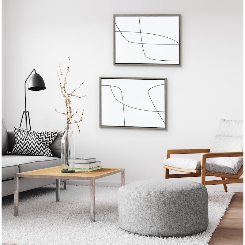 Kate and Laurel Sylvie Line Framed Canvas by The Creative Bunch Studio