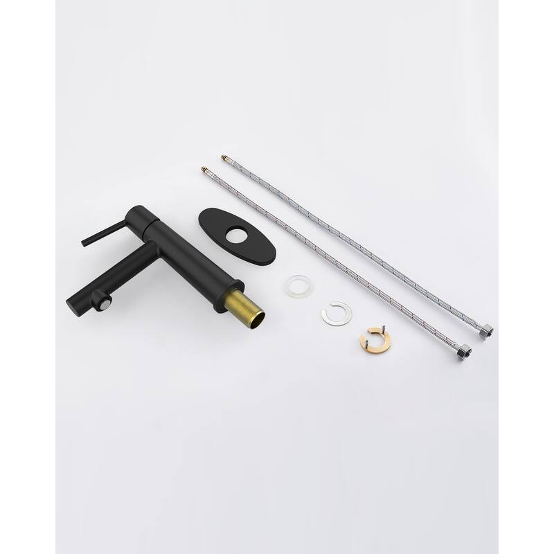 Single Handle Bathroom Faucet with Deck For 1 or 3 Holes,Laundry Vanity Sink Faucet with Two 9/16" Hoses