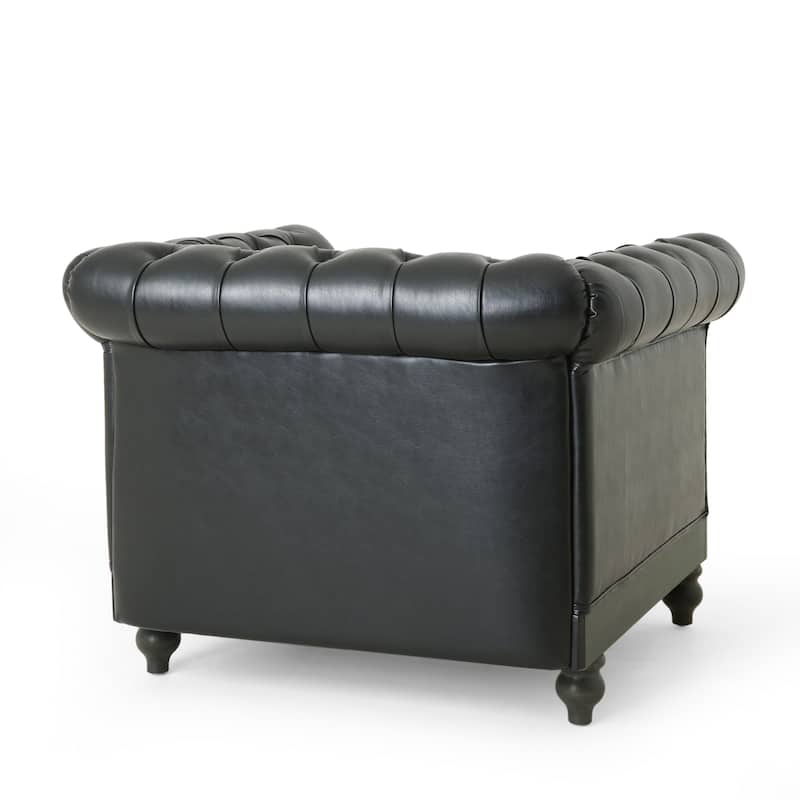 Castalia Chesterfield Tufted Club Chair by Christopher Knight Home - 39.00" L x 33.50" W x 28.00" H