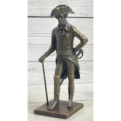 Frederick The Great Of Prussia Bronze Sculpture Statue Figure On Marble Base