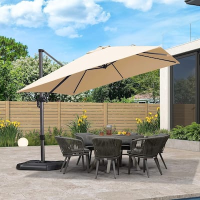 PURPLE LEAF 10 ft 360 Degree Rotation Patio Umbrella With Base
