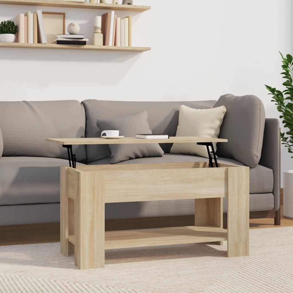 vidaXL Coffee Table Lift Top End Table Accent Side Sofa Table Engineered Wood - 39.8" x 19.3" x 20.5"