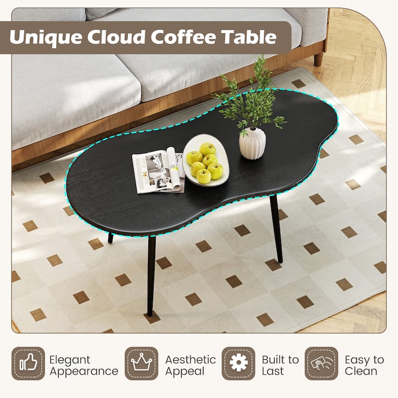 Gymax Cloud Shape Coffee TableIrregular Center Table w/ Metal