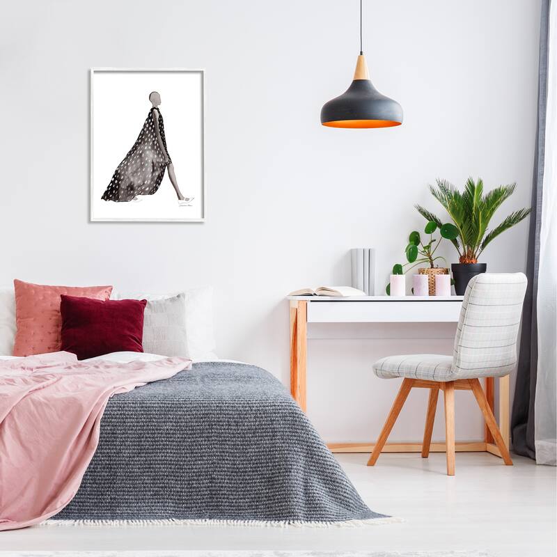 Stupell Fashion Silhouette Girl Framed Giclee Art Design by Simone Elum