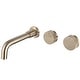 preview thumbnail 15 of 20, Solid Brass 2-Round Knob Handle Wall Mounted Bathroom Faucet Brushed Gold