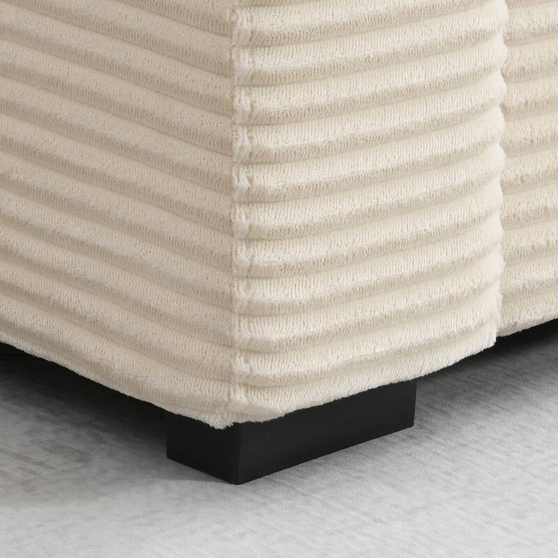 Convertible L Shaped Sectional Sofa Corduroy Corner Couch